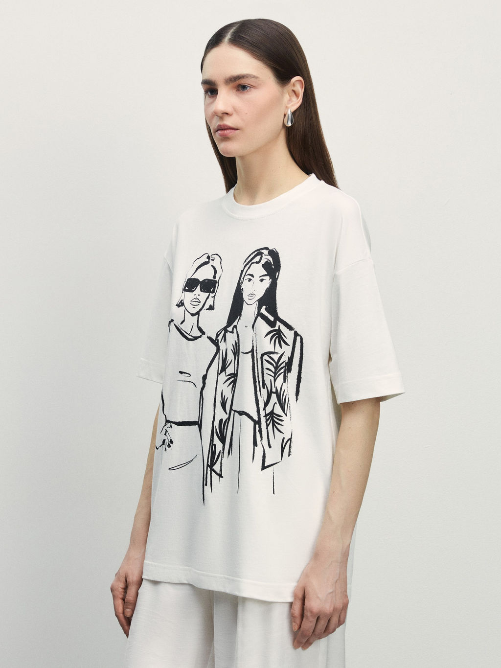 Футболка оверсайз с принтом / Zarina  фото 4