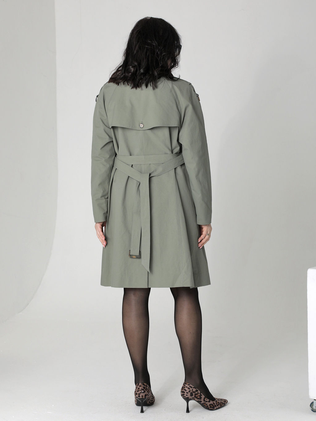 25136 Плащ серо-зеленый - Dizzyway фото 4