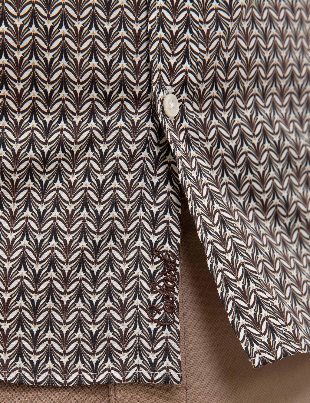 Темно-бордово-красная приталенная рубашка с длинным рукавом - Cacharel фото 6