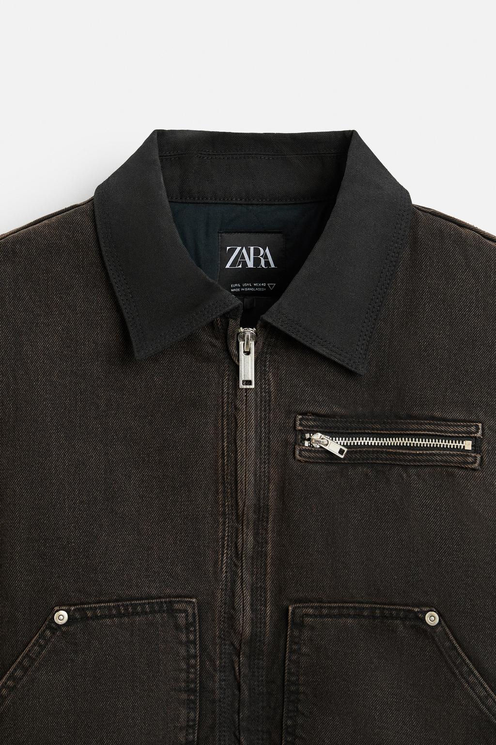 DENIM JACKET WITH CONTRAST COLLAR - Zara фото 8