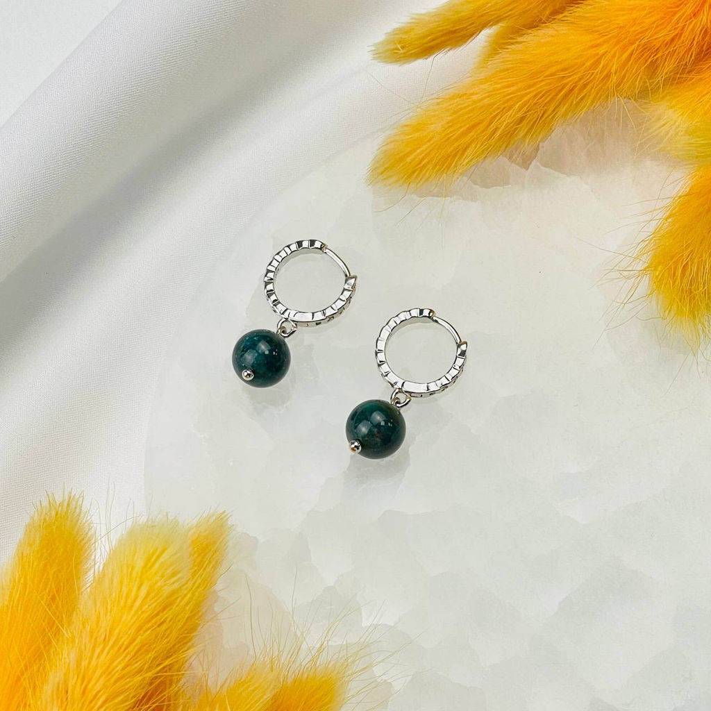 Серьги из Яшмы (Гелиотроп)