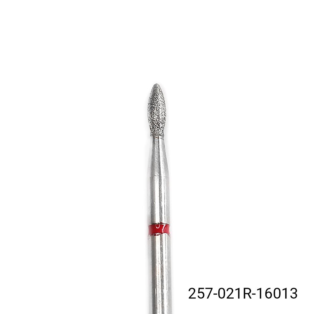 Алмазная насадка для кутикулы, пламя, красная насечка 257-021R - Global fashion фото 2