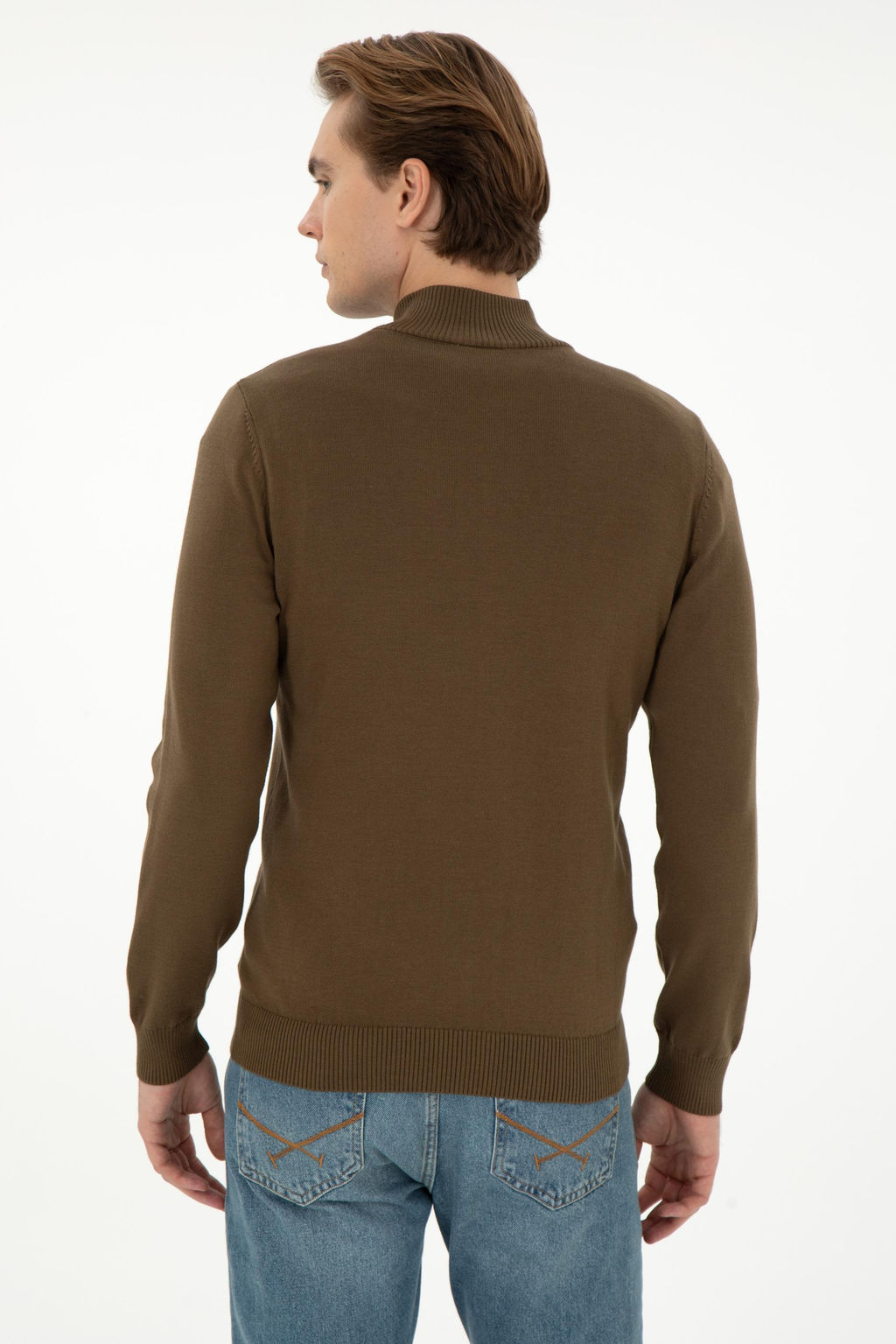 Мужской базовый трикотажный кардиган цвета хаки Неожиданная скидка в корзине - U.s. polo assn фото 5