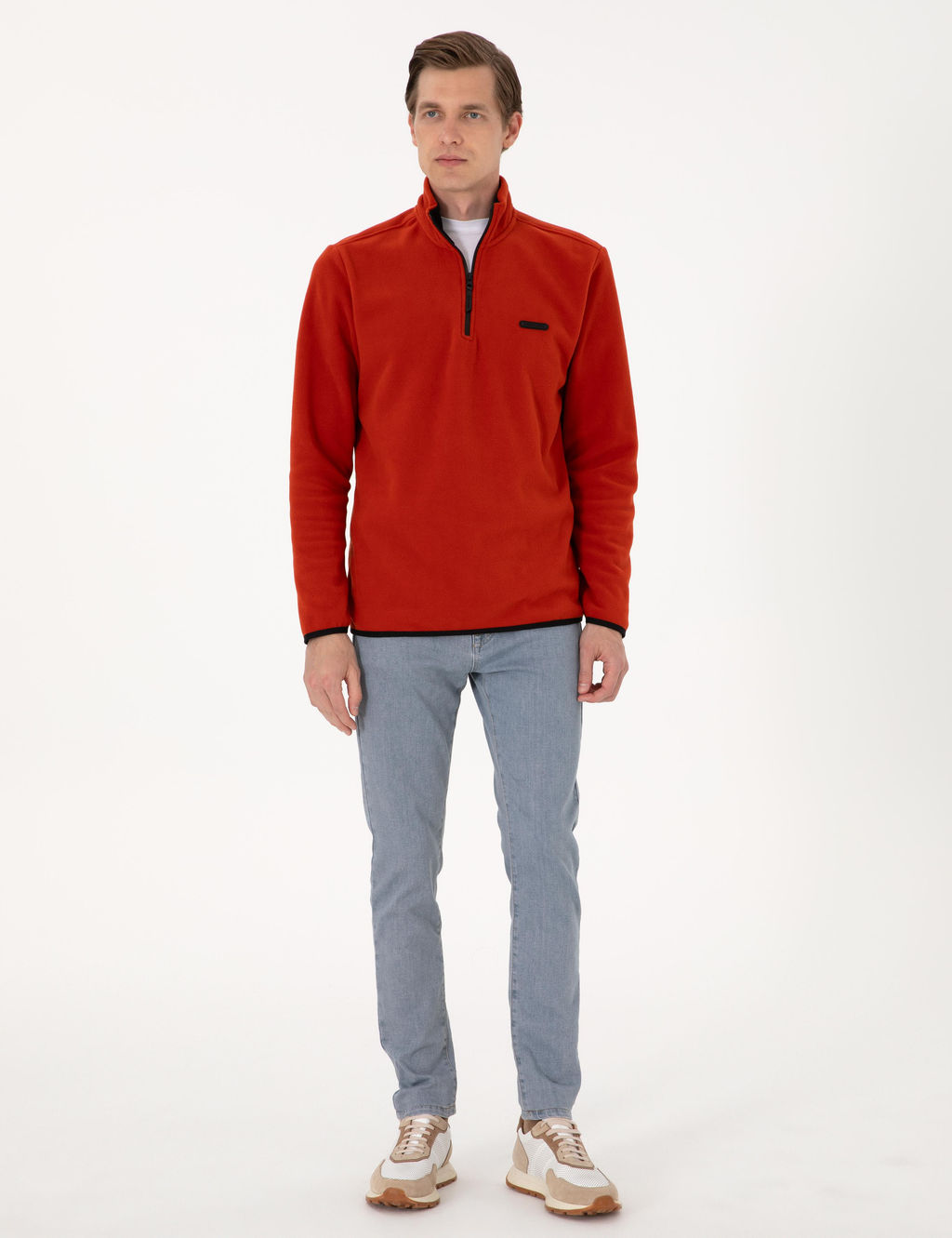 Kiremit Regular Fit Yar_m Fermuarl_ Polar Sweatshirt - Pierre cardin фото 4