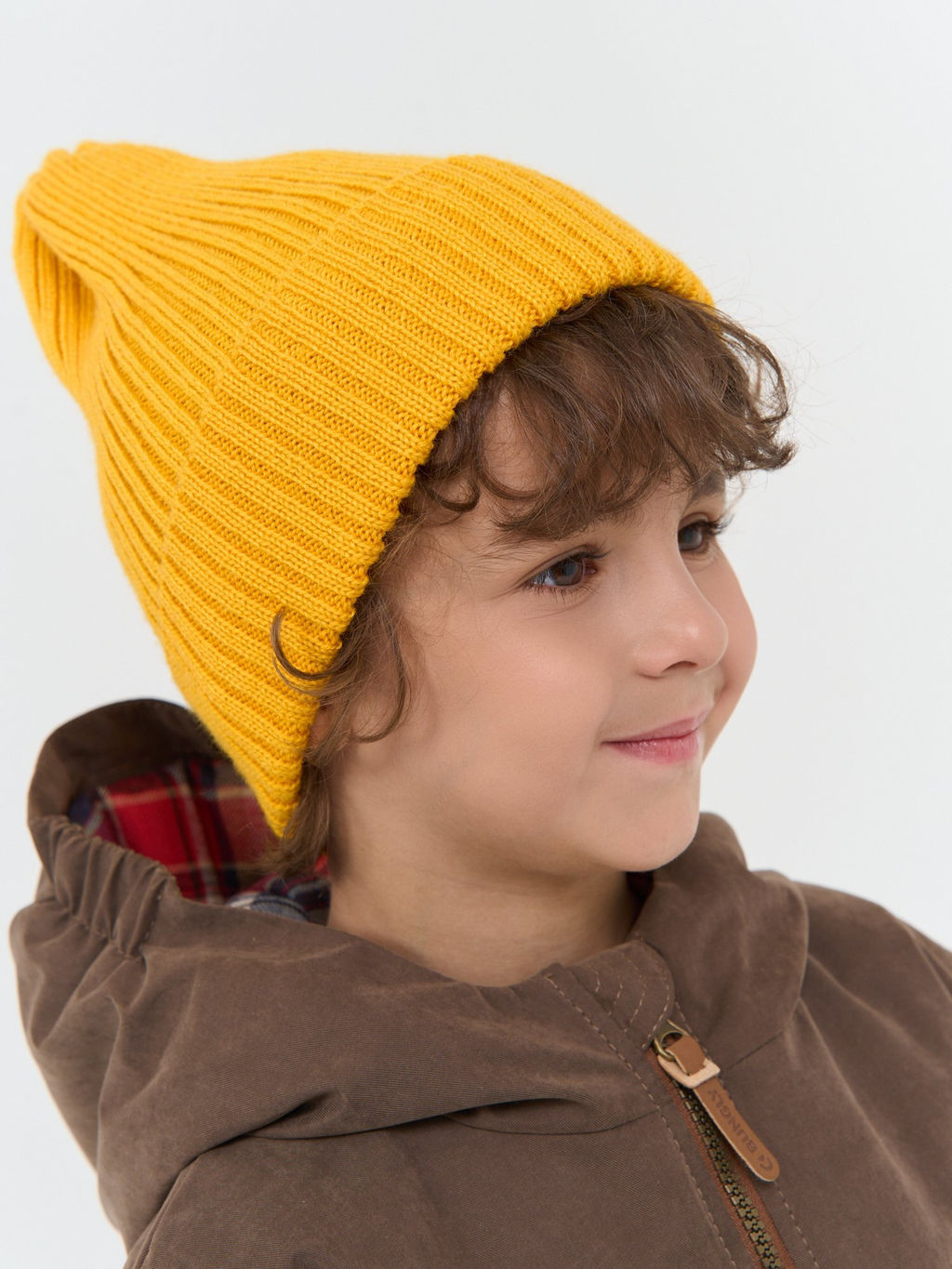 Шапка тыква из смесовой шерсти однослойная Горчица - Bungly фото 4