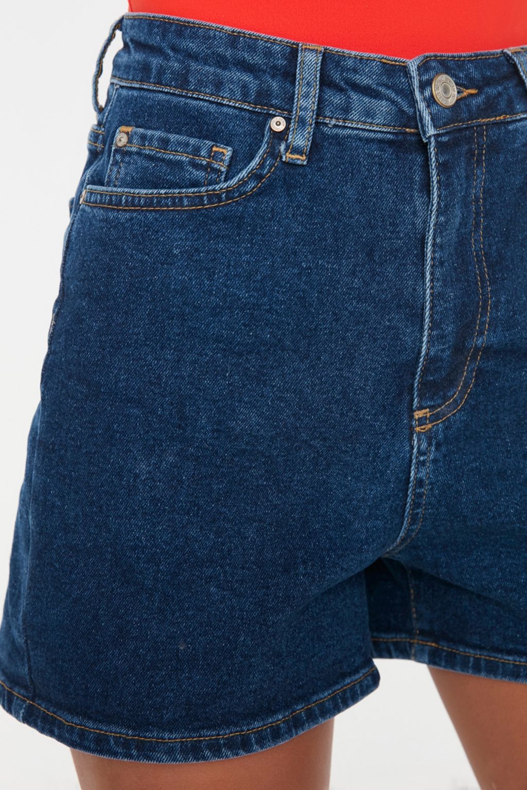 Indigo More Sustainable Yuksek Bel City Boy Denim Sort TWOSS20SR0210