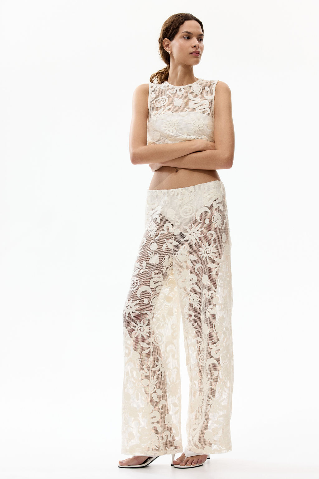 Pantal?n de rejilla con motivos decorativos - H&m фото 2