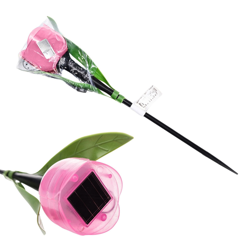 USL-C-451/PT305 PINK TULIP Садовый светильник на солнечной батарее Розовый тюльпан. Белый свет. 1*LR аккумулятор в/к. IP44. TM Uniel. - Volpe фото 12