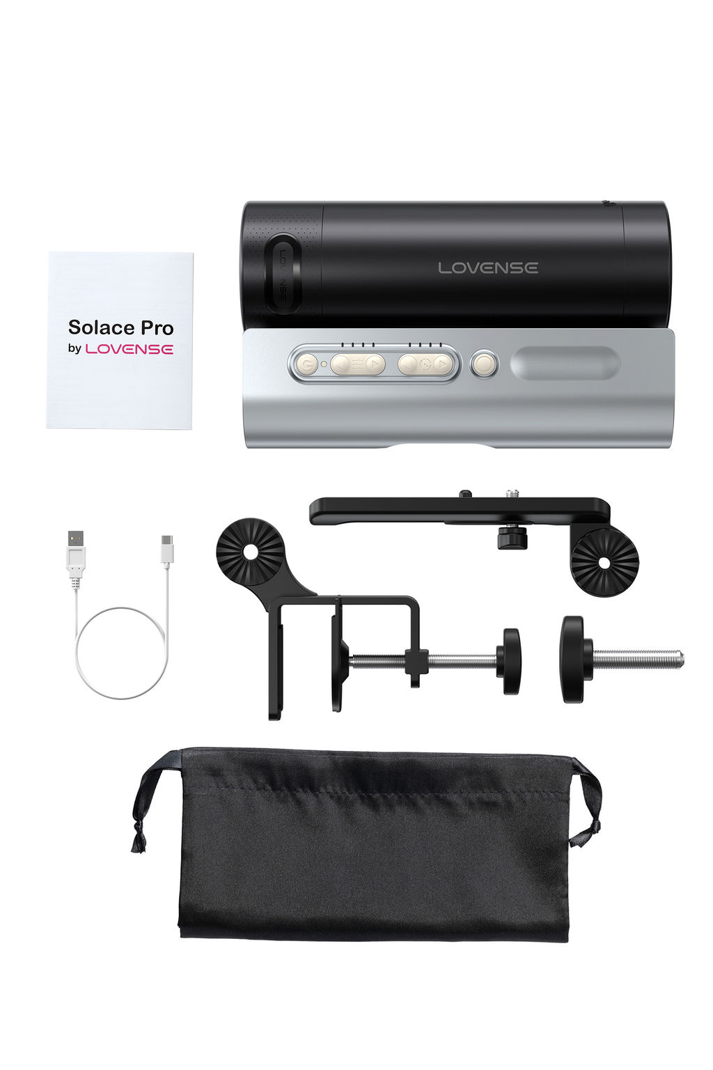 Мастурбатор нереалистичный LOVENSE Solace PRO, TPE, черный, 23,1 см