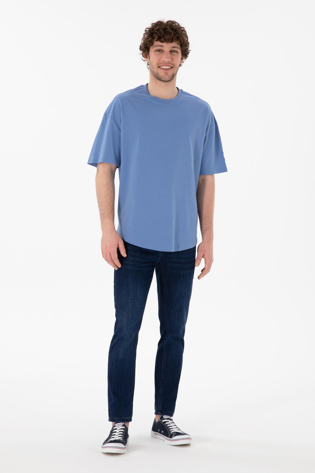 Erkek Long Fit Bisiklet Yaka Koyu Mavi Basic Ti__rt Sepette S_rpriz _ndirim - U.s. polo assn фото 5