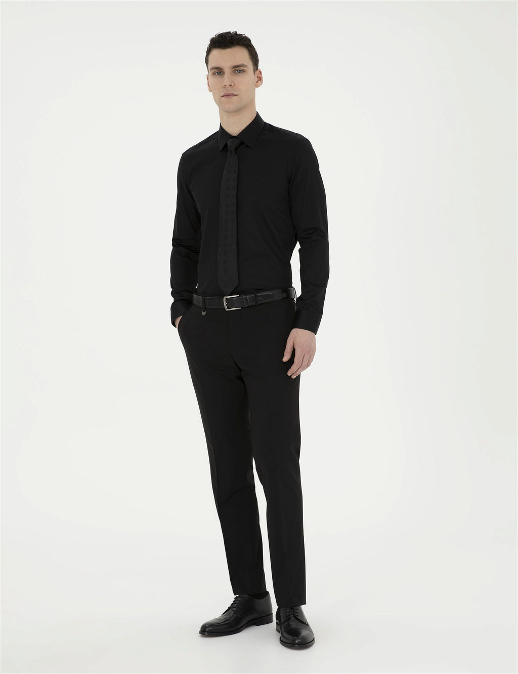 Siyah Slim Fit Uzun Kollu Basic G_mlek - Pierre cardin фото 4