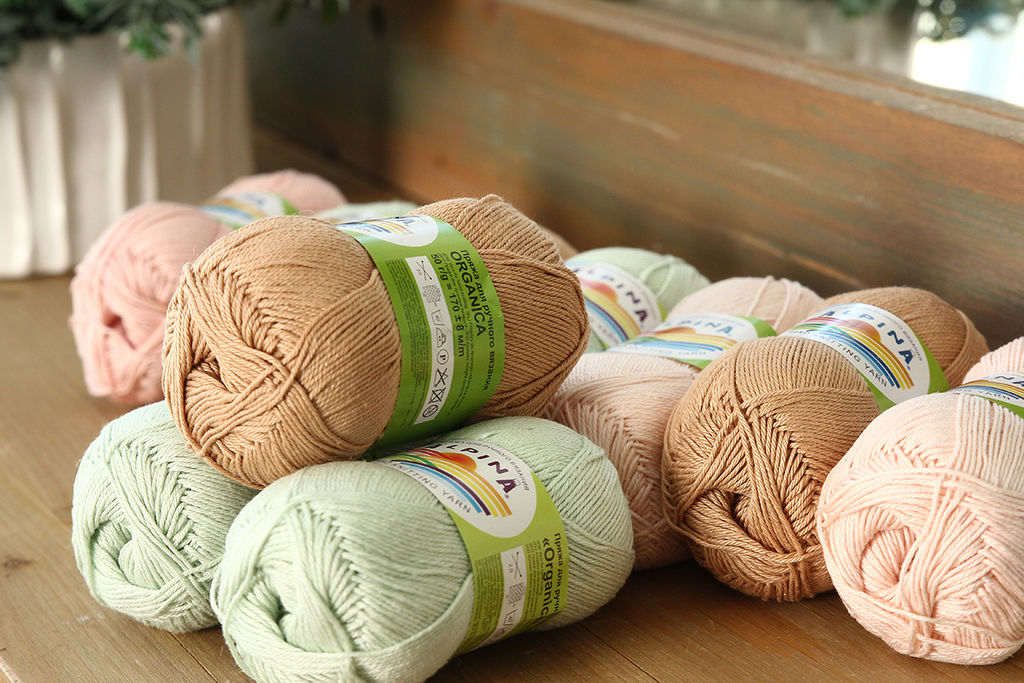 Пряжа ALPINA ORGANICA 80% хлопок, 20% лён 10 шт. х 50 г 170 м  8 м