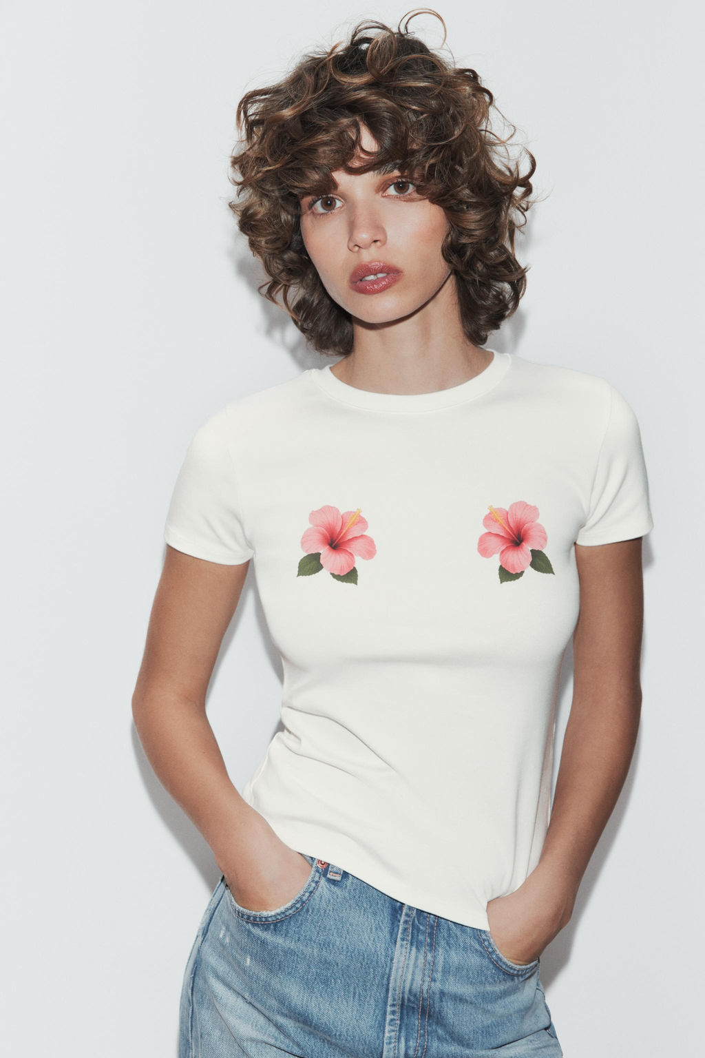 FLORAL PRINT SHORT SLEEVE T-SHIRT - Zara фото 6