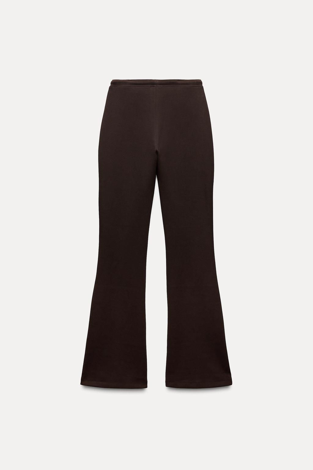 STITCHED INTERLOCK BELL BOTTOM TROUSERS - Zara фото 24