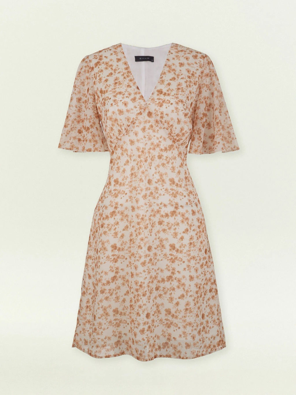 Платье мини из шифона с цветочным принтом, PL1724/voile