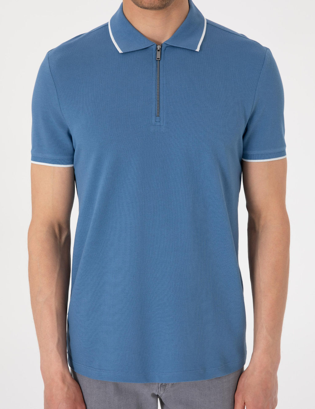 Koyu Mavi Slim Fit Polo Yaka Ti__rt - Pierre cardin фото 6