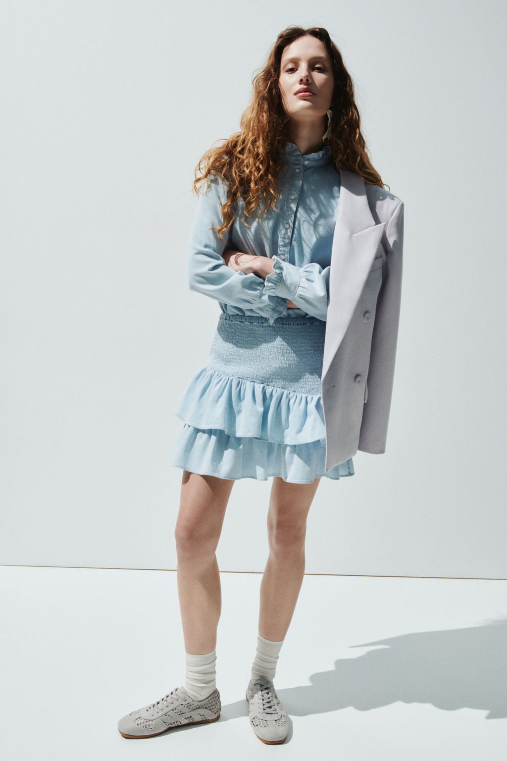 Falda nido de abeja en denim - H&m фото 7