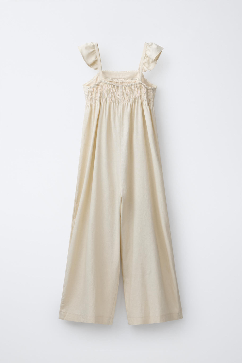 MONO LARGO PUNTILLA CON LINO / Crudo