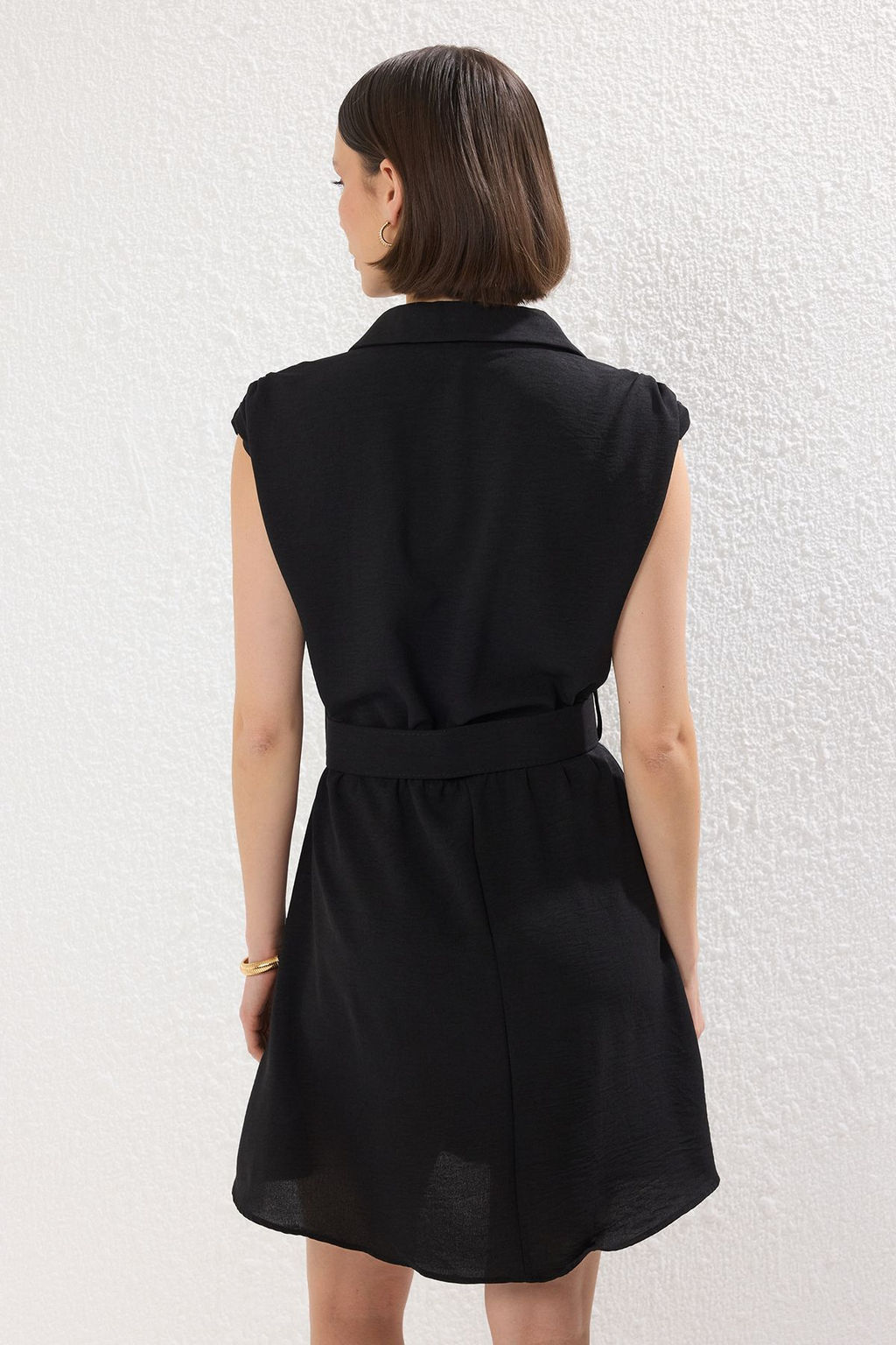 K?rm?z? Kemerli Duz A Kesim Kemerli K?sa / Mini Dokuma Elbise TWOSS25EL00551 - Trendyolmilla фото 8