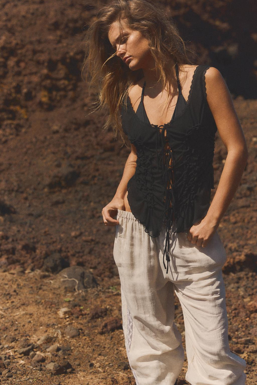 GATHERED TIE TOP - Zara фото 2