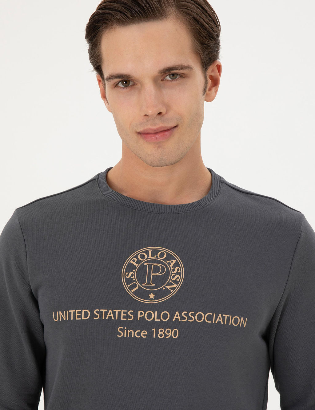 Мужской свитшот антрацитового цвета - U.s. polo assn фото 2