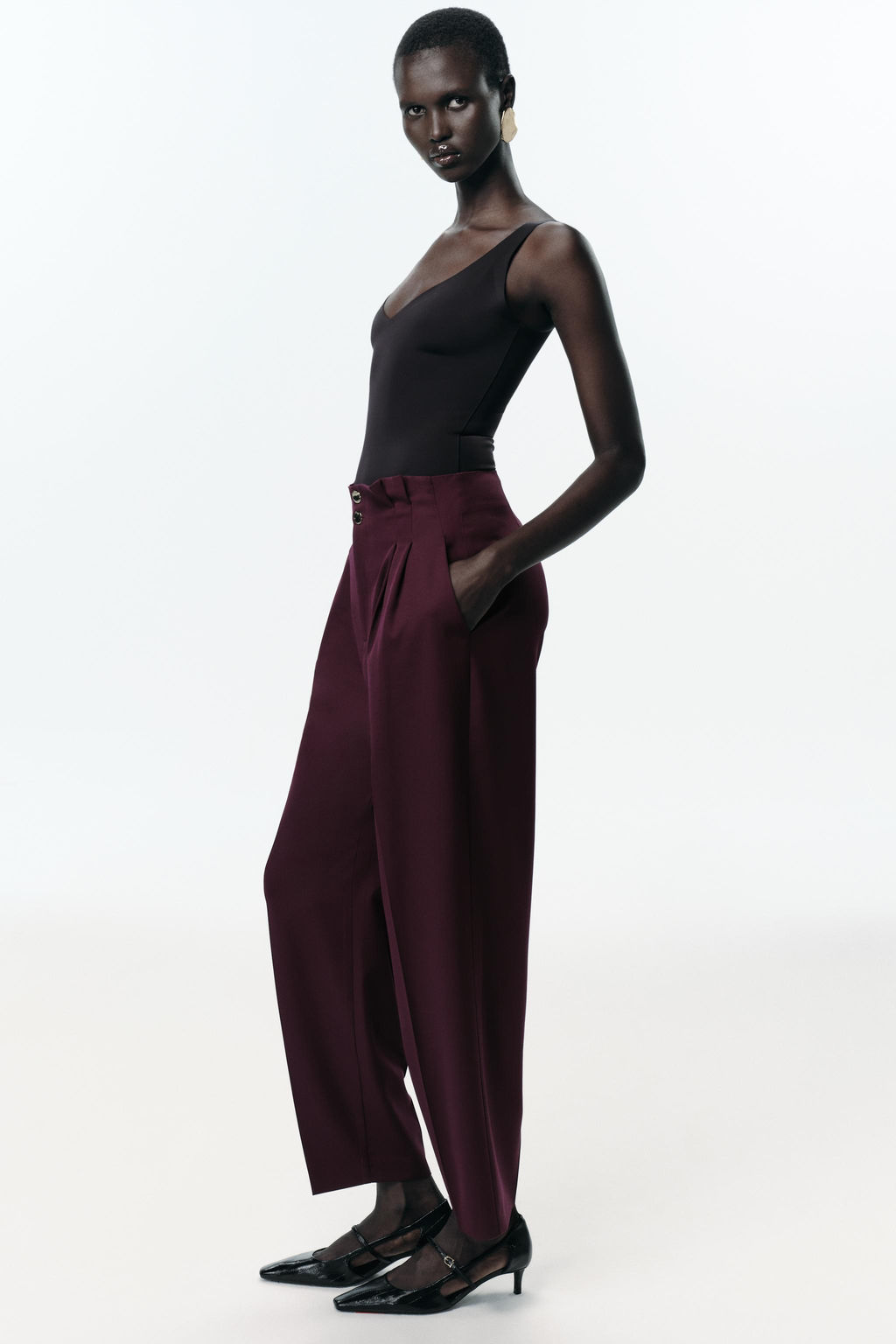 PAPER BAG TROUSERS WITH DARTS - Zara фото 3