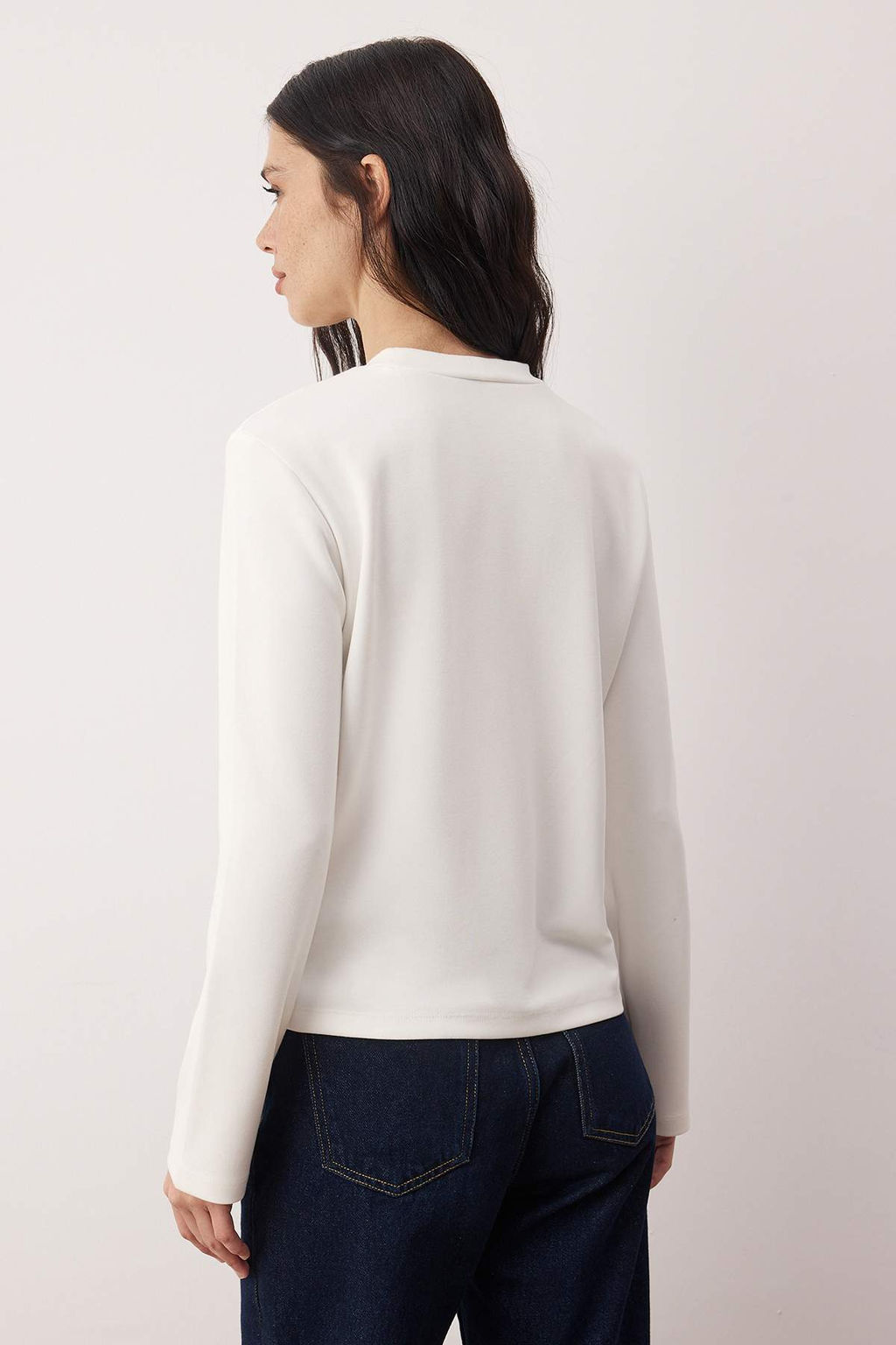 Ekru Nak?s Detayl? Regular/Normal Kal?p Yumusak Tuseli Esnek Orme Bluz TWOAW26BZ00238 - Trendyolmilla фото 4