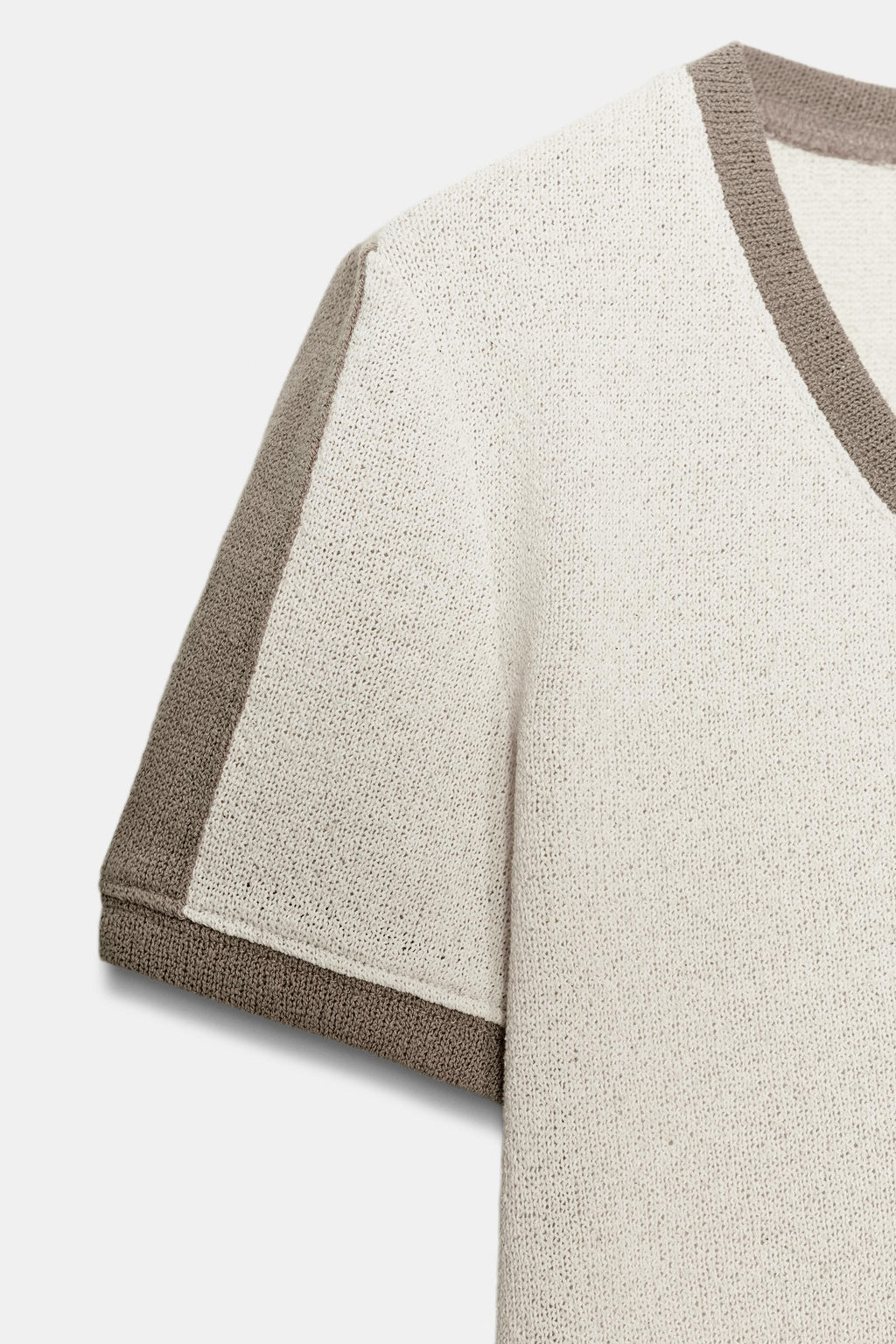 CAMISETA R?STICA CONTRASTE / Crudo / Beige - Zara фото 7