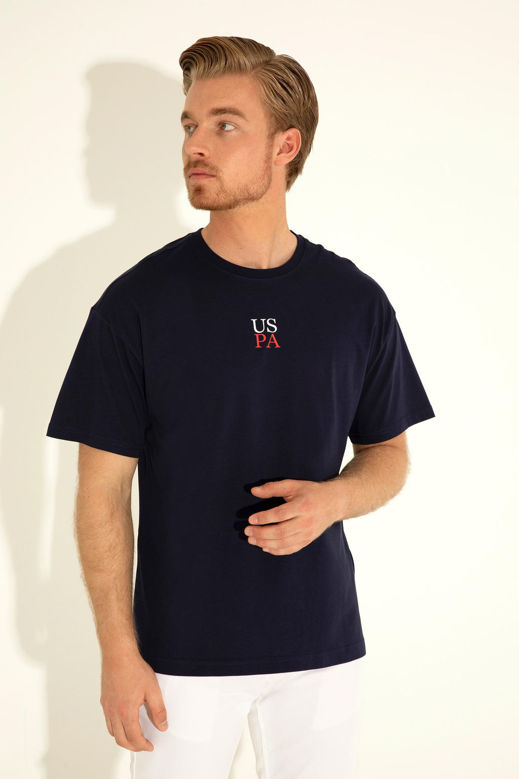 Erkek Comfort Fit Bisiklet Yaka Lacivert Ti__rt