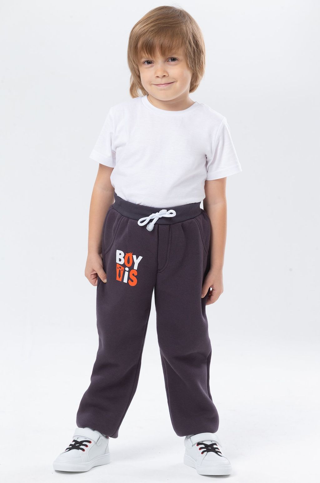 Теплые брюки из футера трехнитки с начесом для мальчика Bonito фото 15