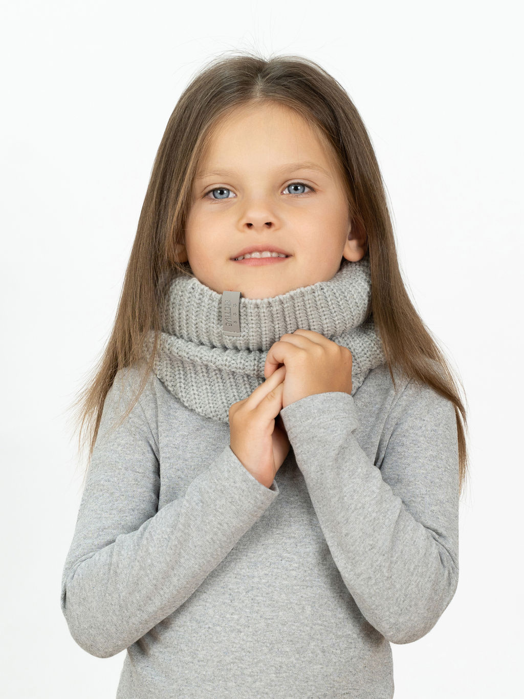 Комплект вязаный светло-серый меланж Ш-118 (56-58)