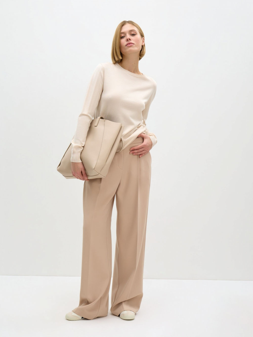 Conso/KJL 240712 - light beige Джемпер женский  фото 2