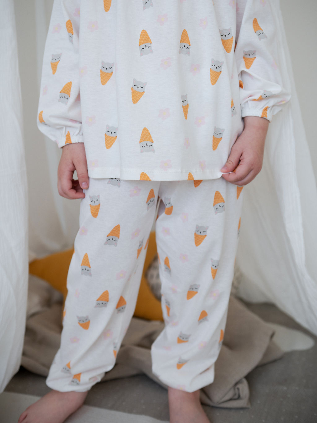 Пижама д/дев из тонкого хлопка, белый - Lesi kids фото 6