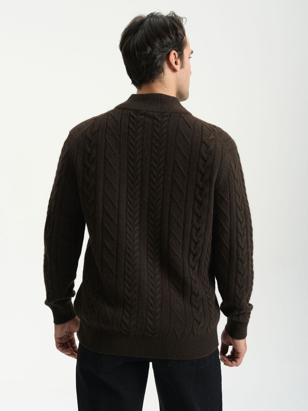 Джемпер мужской из пуха яка 2006 темно-коричневый