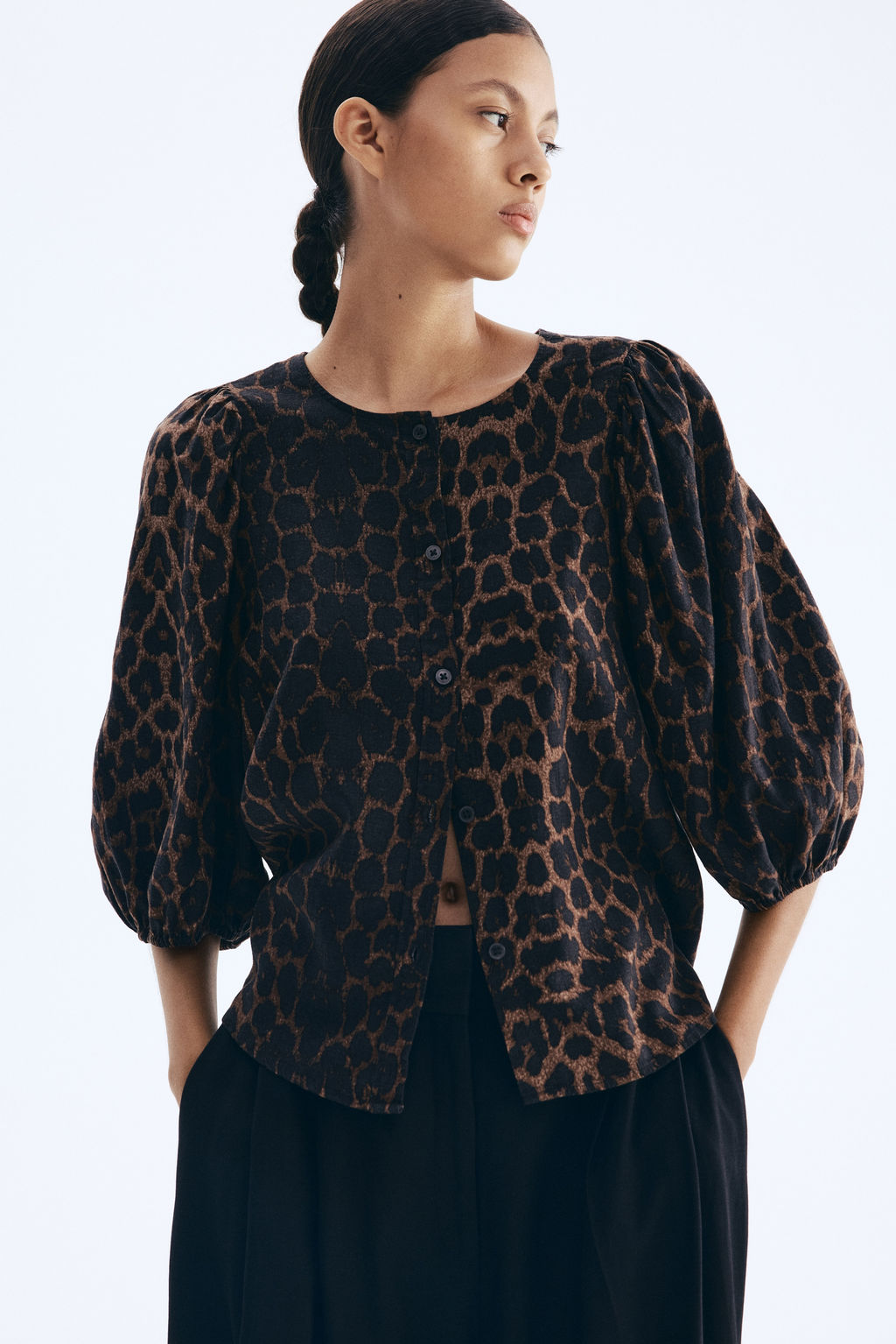 Blusa en mezcla de lino - H&m фото 13