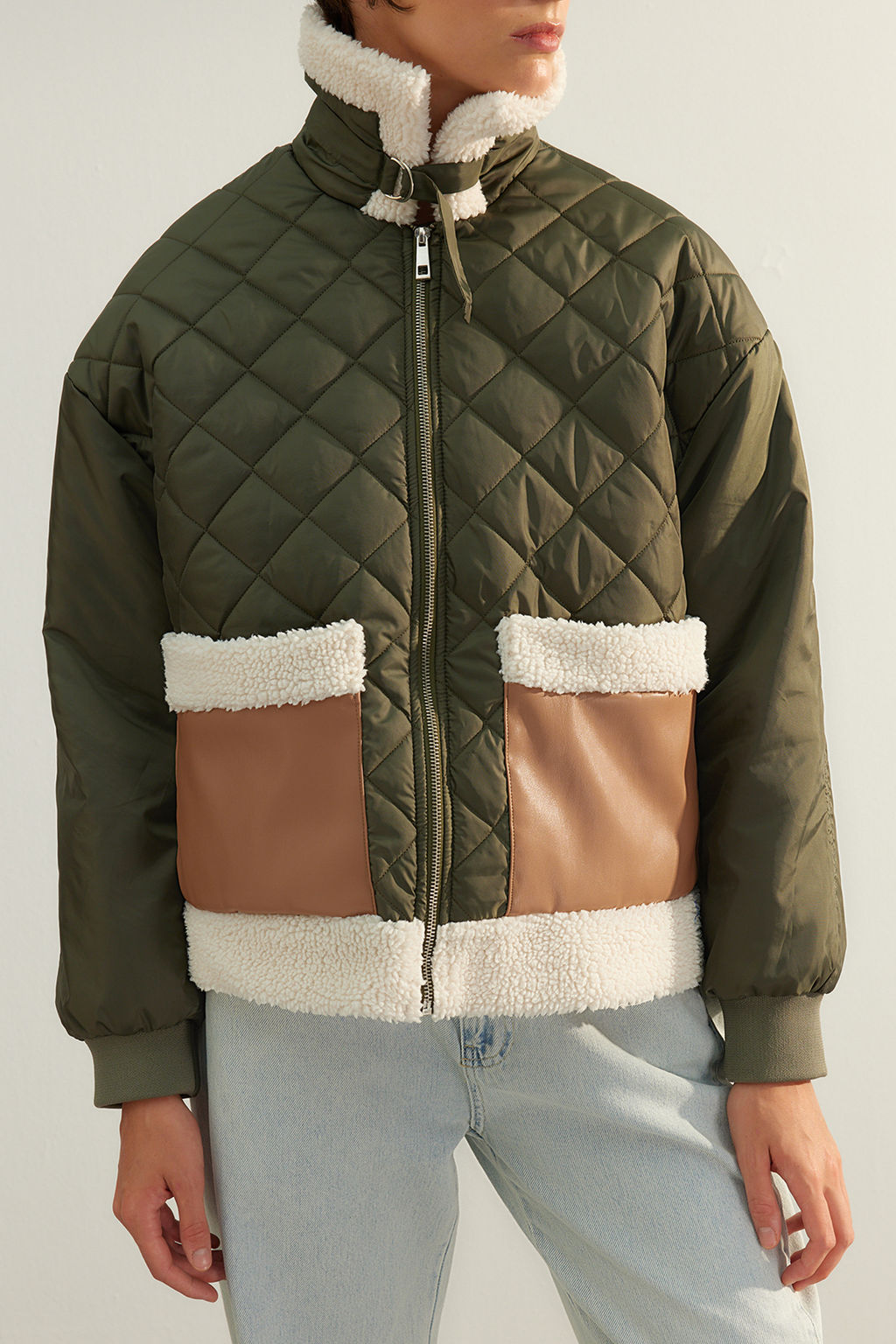 TRENDYOLMILLA Haki Kapitone Pelus Detayl? Mont TWOAW24MO00310 фото 4