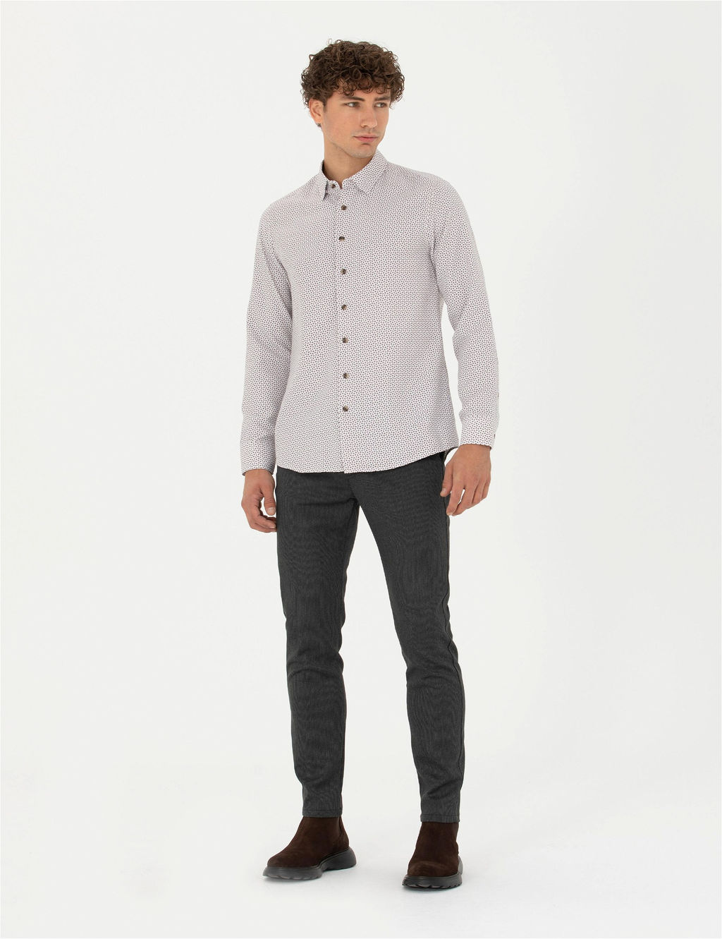 Antrasit Slim Fit Kanvas Pantolon - Pierre cardin фото 3