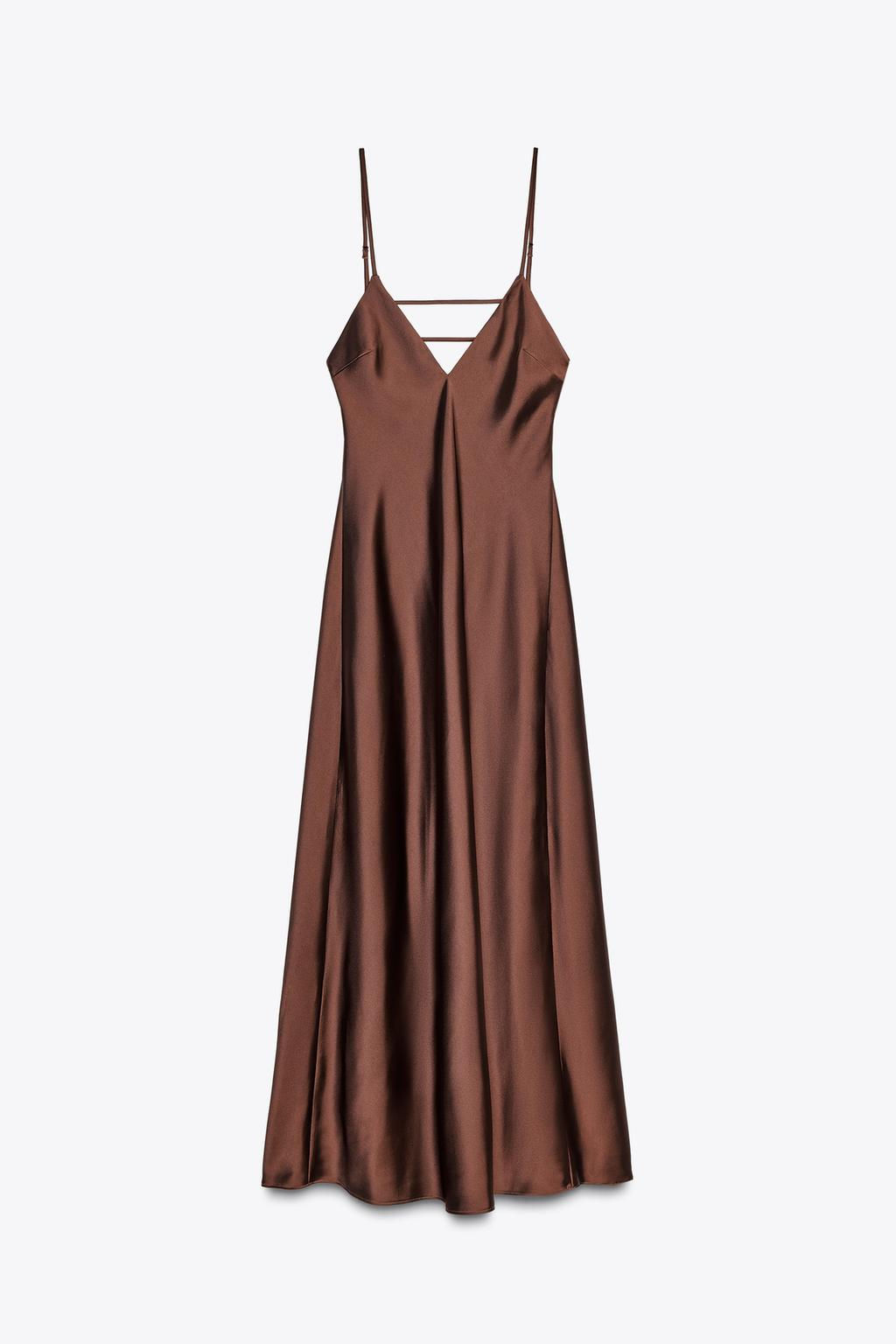 SATIN MIDI DRESS - Zara фото 23