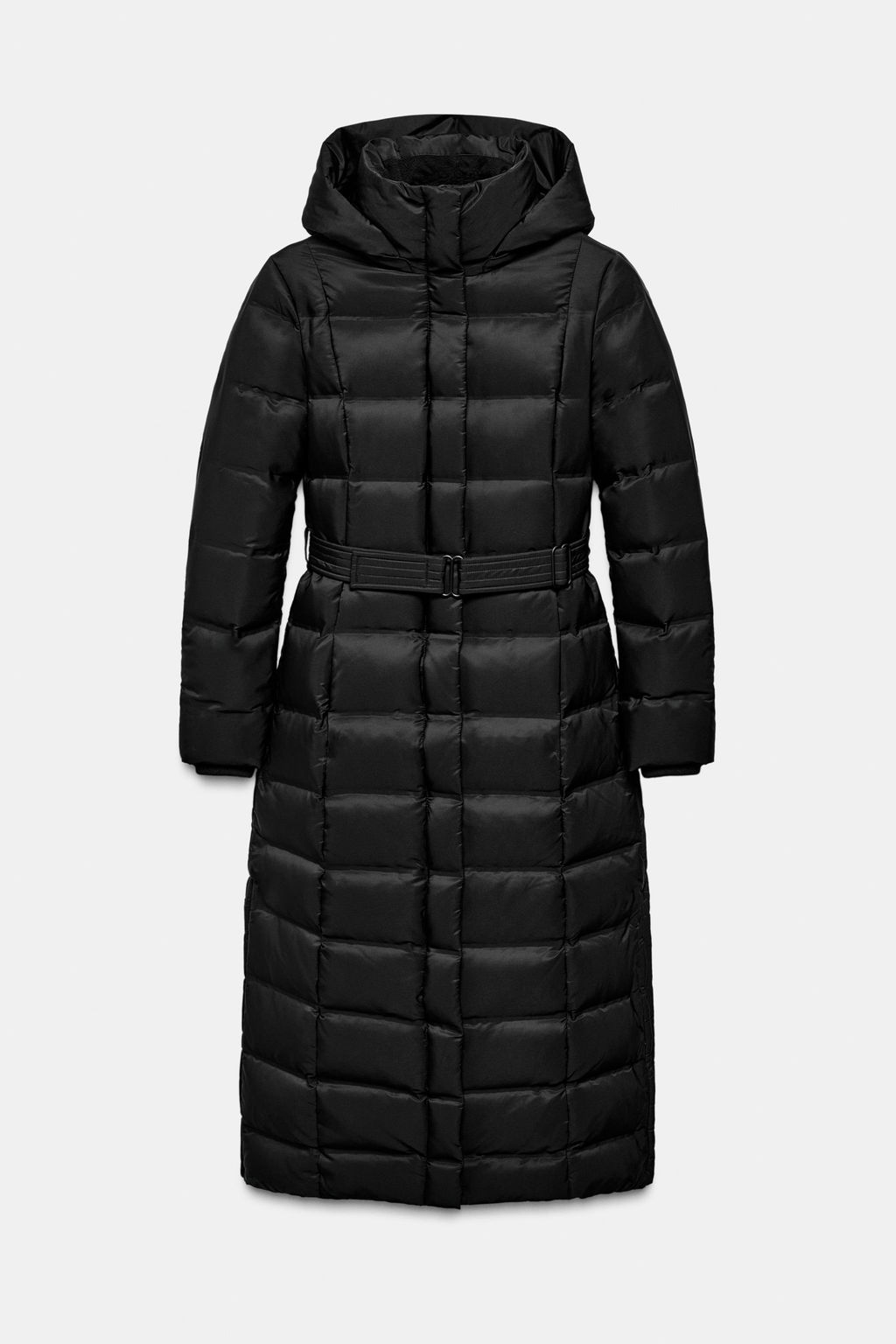 HOODED BELTED WATER-REPELLENT WINDPROOF DOWN PUFFER JACKET - Zara фото 8
