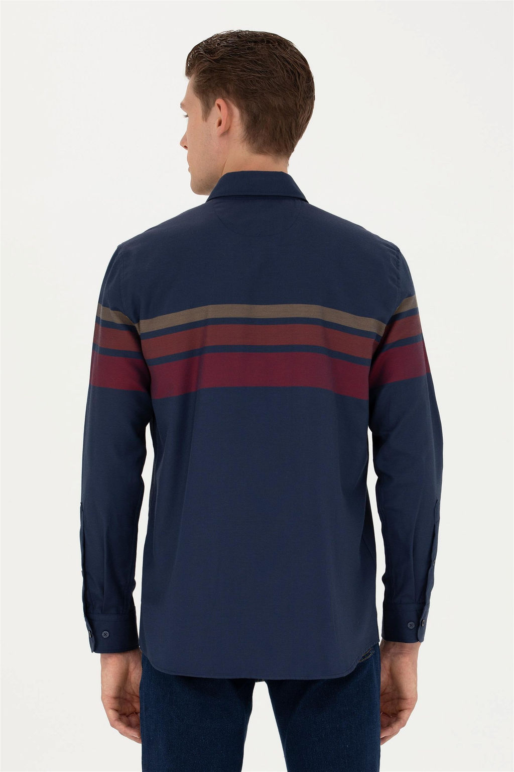 Мужская темно-синяя рубашка с длинным рукавом - U.s. polo assn фото 12