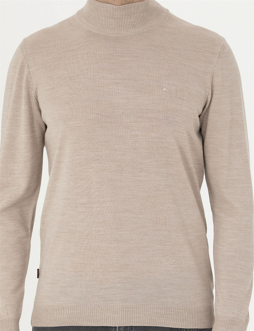 Ta_ Slim Fit Yar_m Bal_k__ Yaka Y_n Kar___ml_ Basic Triko Kazak - Pierre cardin фото 6