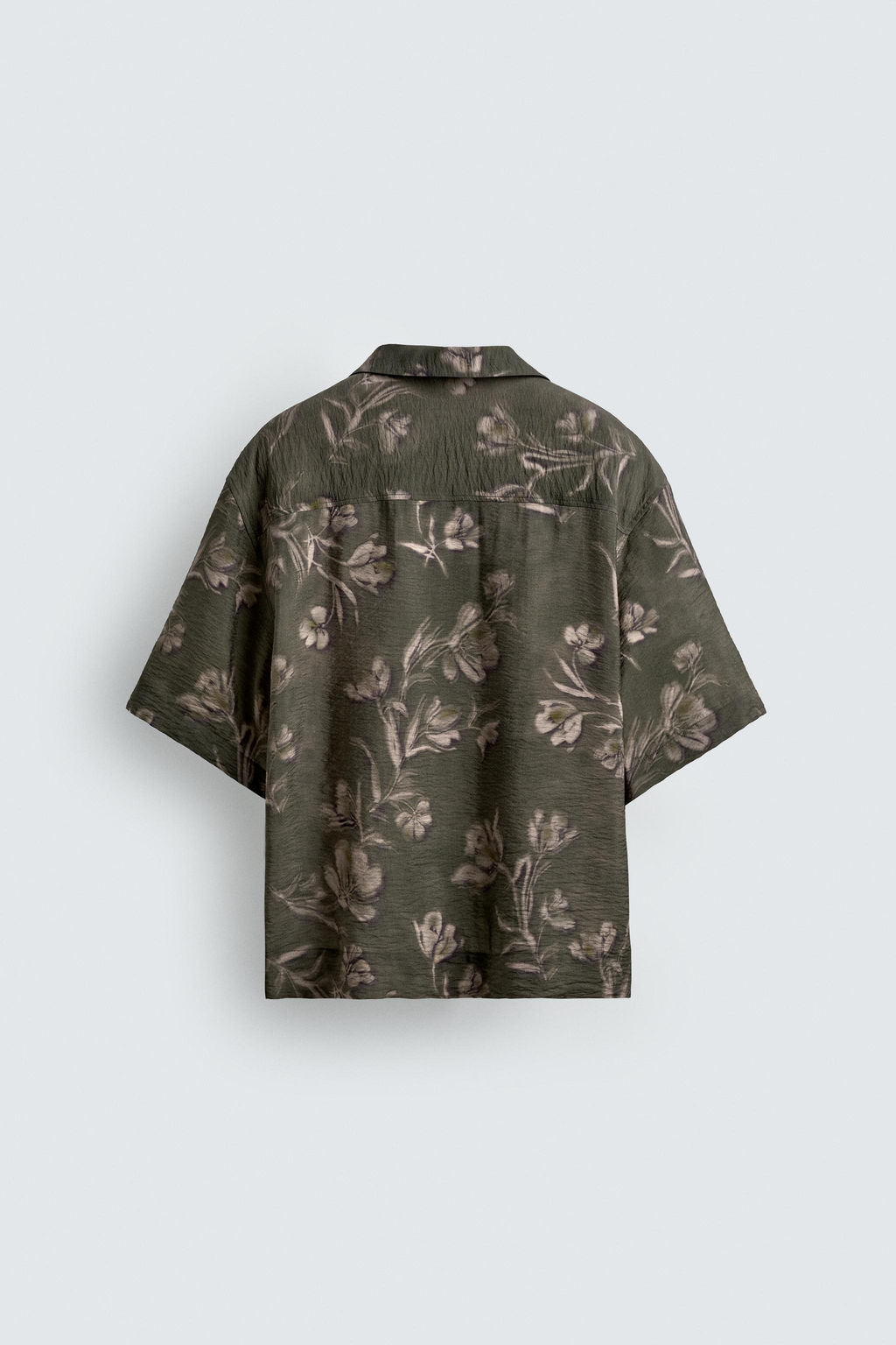 CAMISA RELAXED FIT ESTAMPADO FLORAL / Gris - Zara фото 7