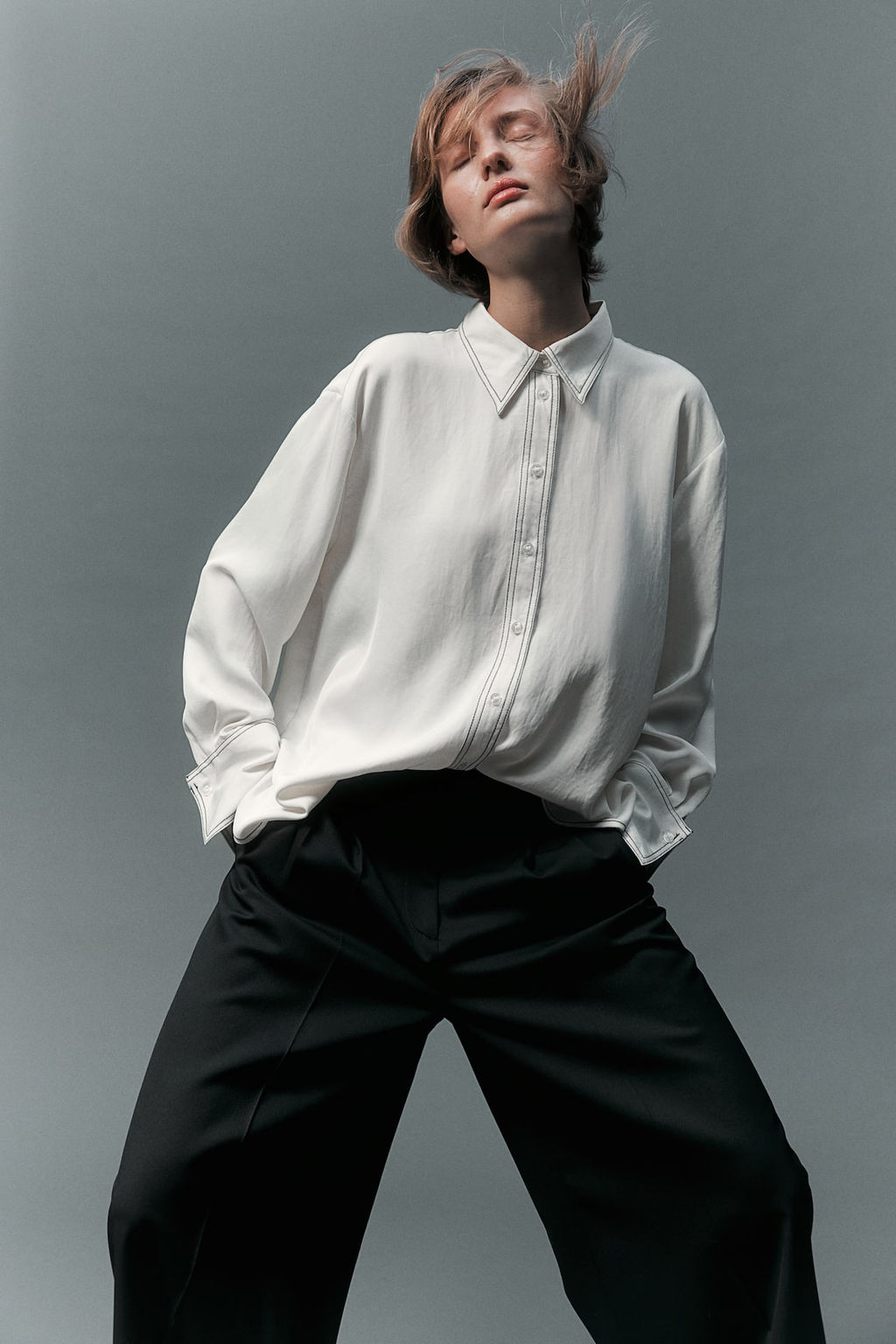 Camisa con costuras a contraste - H&m фото 2