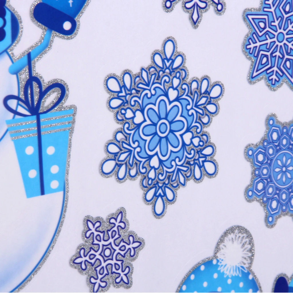 Цена за 4 шт. Наклейка на стекло "Волшебная зима" 41*19 см, микс