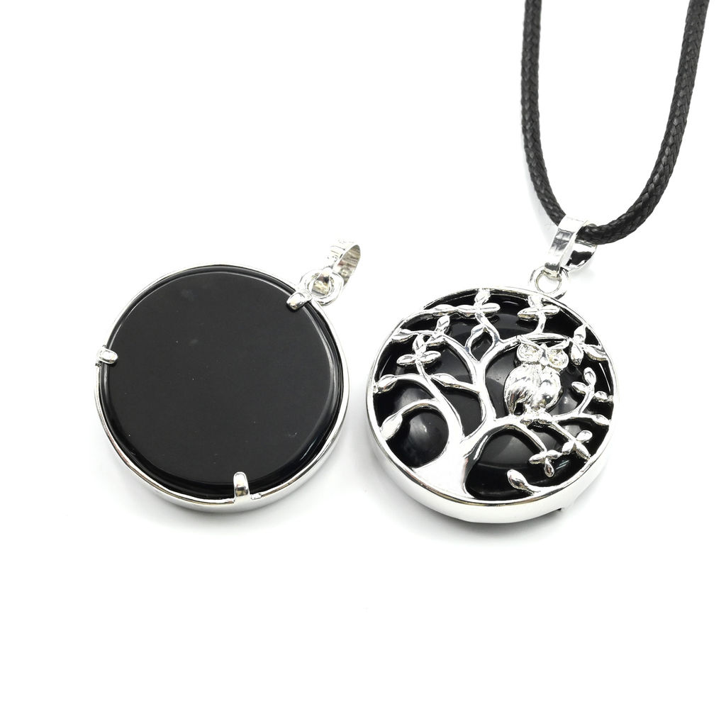 Кулон Дерево двухсторонний в металле с аметистом 27*27мм - Радуга камня фото 8