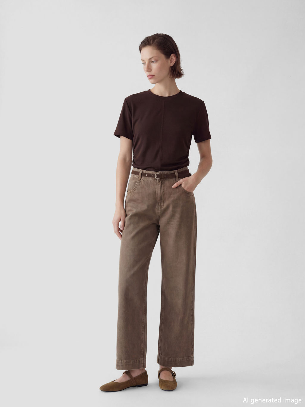 Bisiklet Yaka B?zg?l? Kad?n Ti??rt