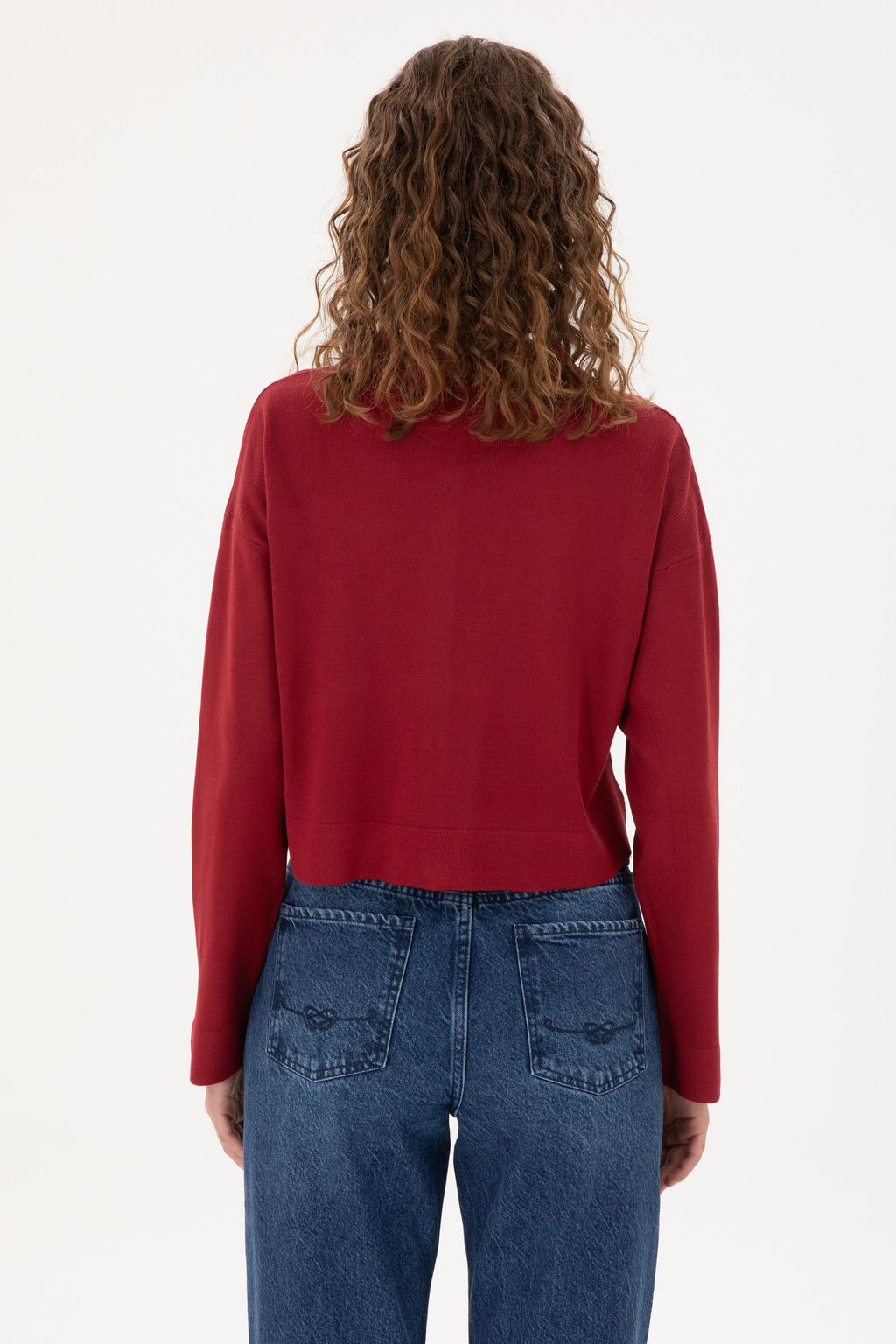 Женский трикотажный кардиган вишневого цвета Неожиданная скидка в корзине - U.s. polo assn фото 5