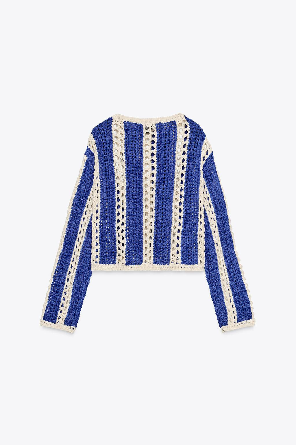 CROCHET KNIT CROP SWEATER - Zara фото 6