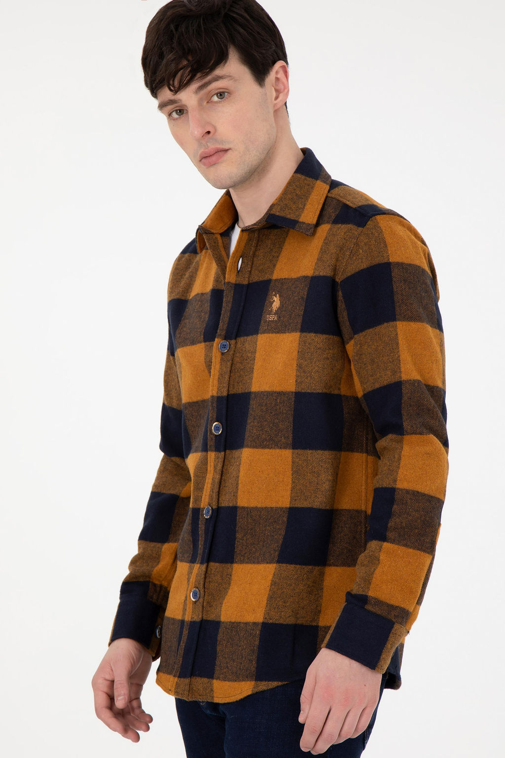 Мужская темно-синяя рубашка с длинным рукавом Неожиданная скидка в корзине - U.s. polo assn фото 3