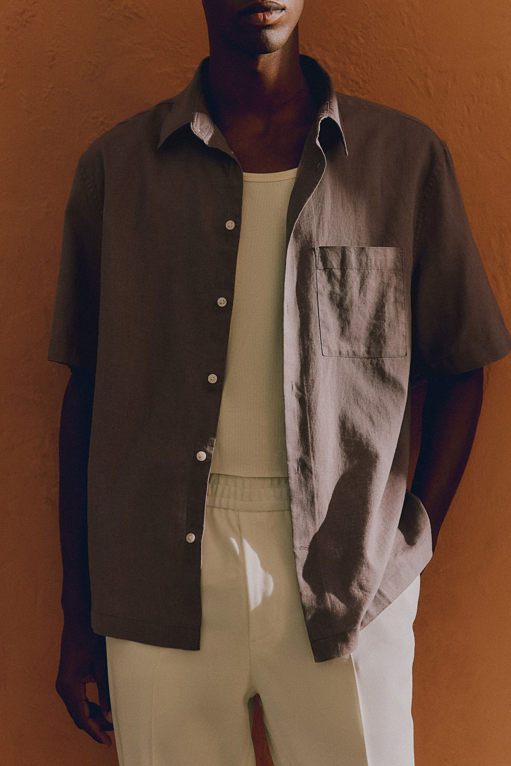 Camisa en mezcla de lino Regular Fit - H&m фото 2
